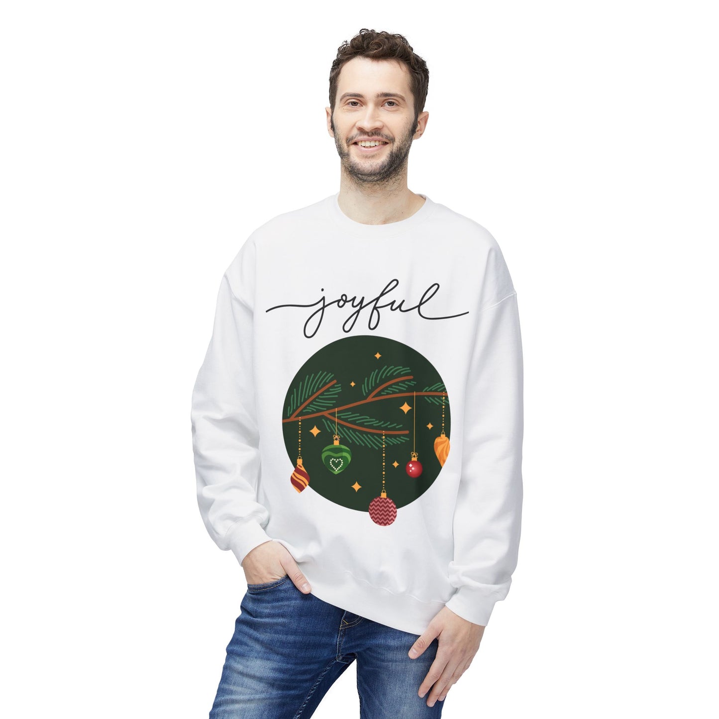 Joyful Joyful Holiday Sweatshirt - Unisex Midweight Crewneck with Festive Design