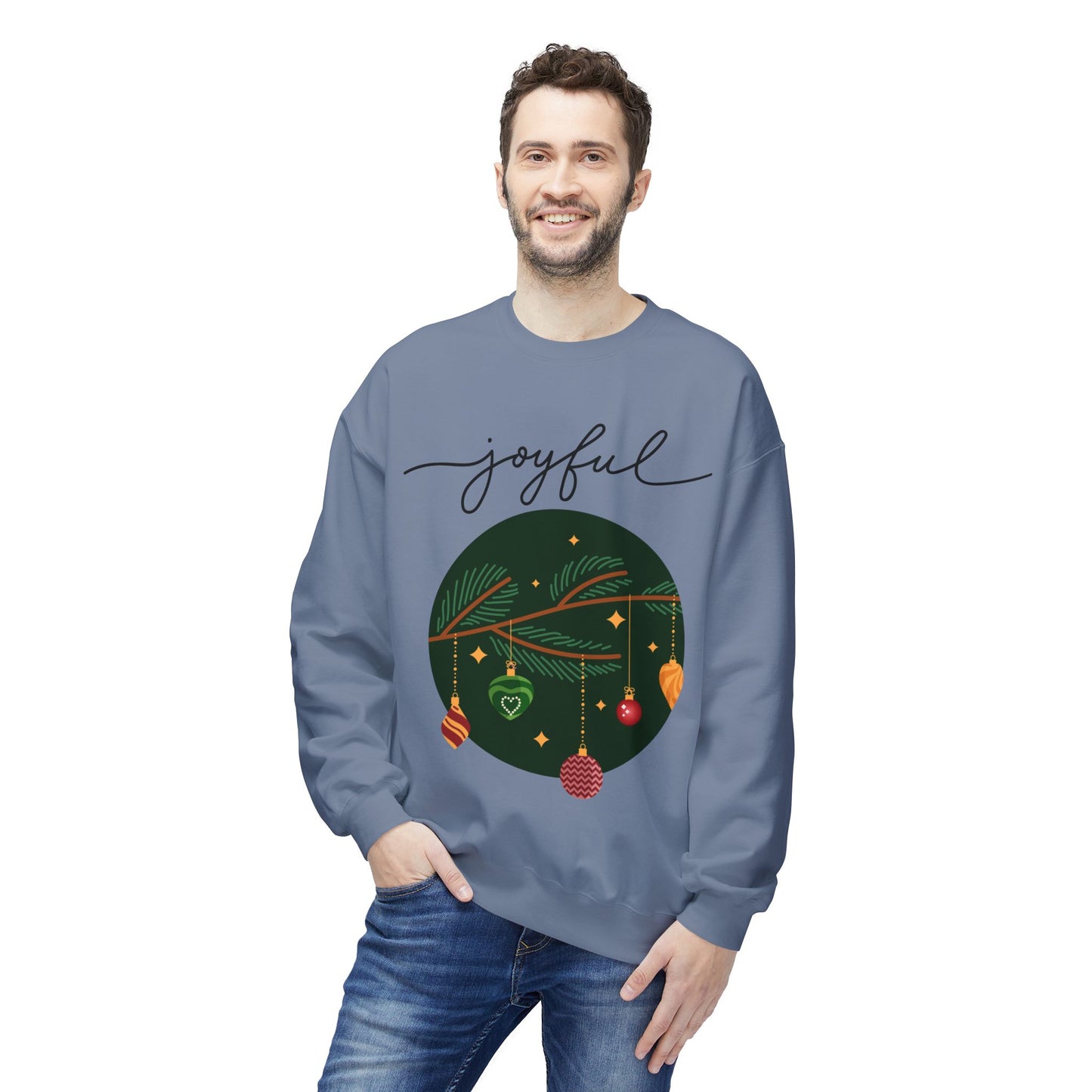 Joyful Joyful Holiday Sweatshirt - Unisex Midweight Crewneck with Festive Design