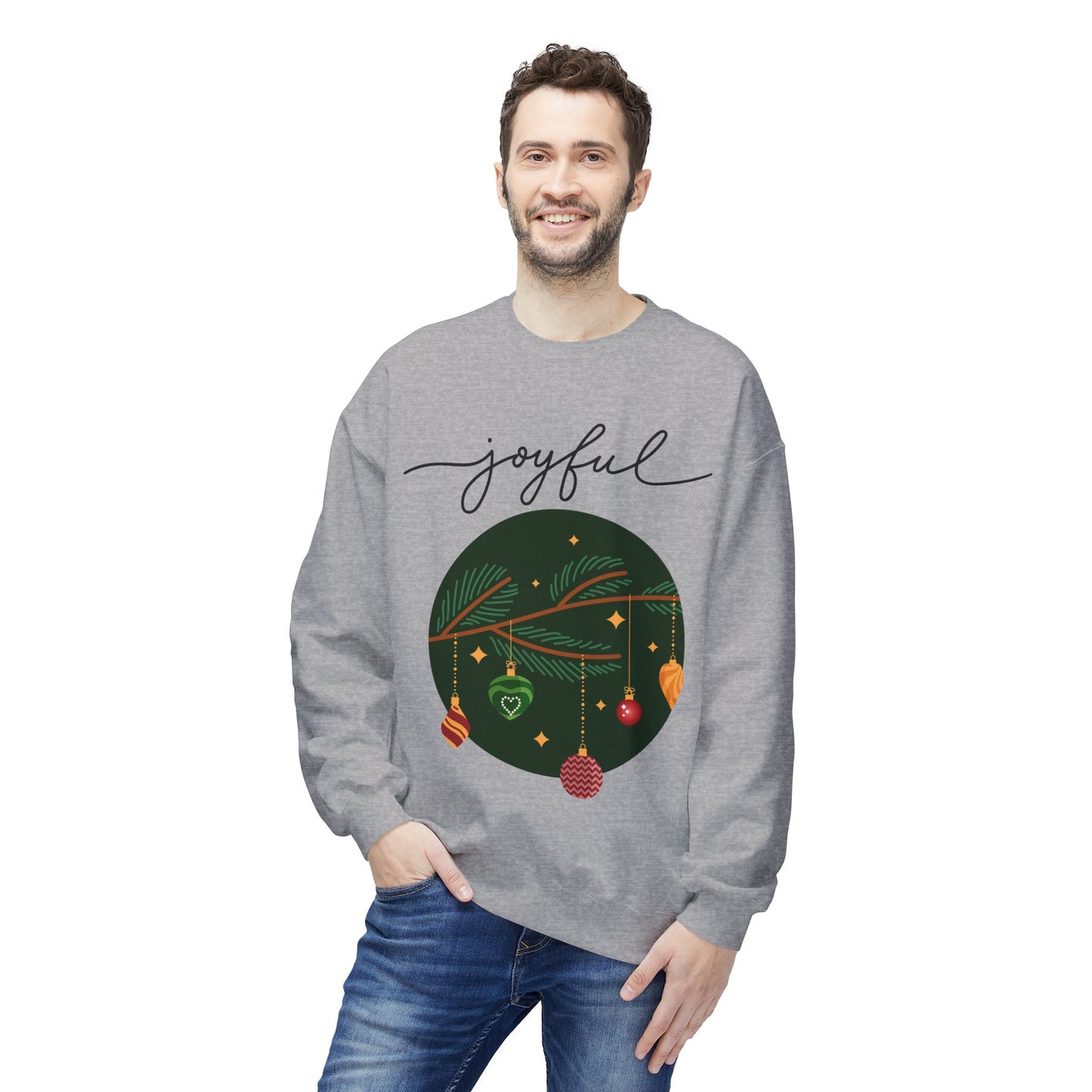 Joyful Joyful Holiday Sweatshirt - Unisex Midweight Crewneck with Festive Design