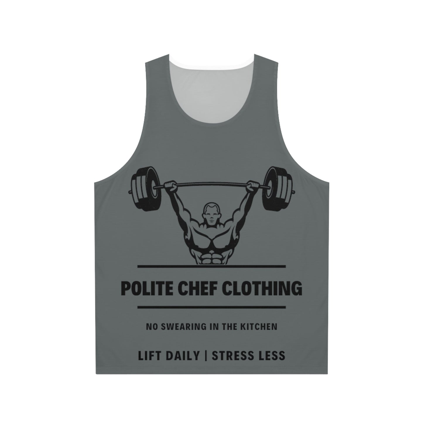 Lift Daily Less Stress Gray Unisex Tank Top (AOP)